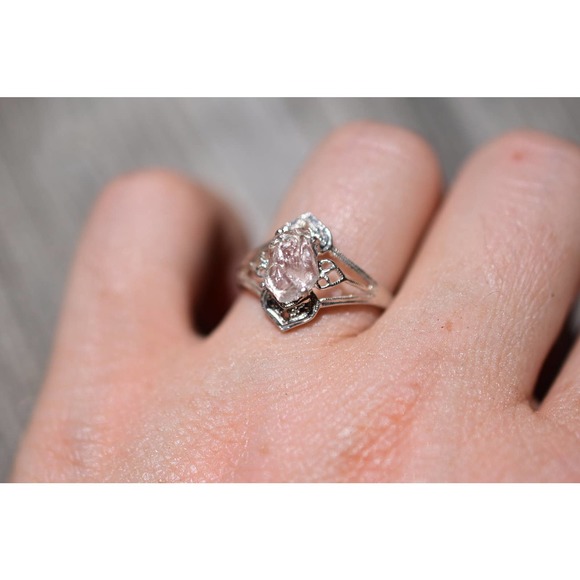 Art Deco Ring Raw Diamond Ring Rough Diamond Ring promise anniversary gi… - Picture 2 of 5
